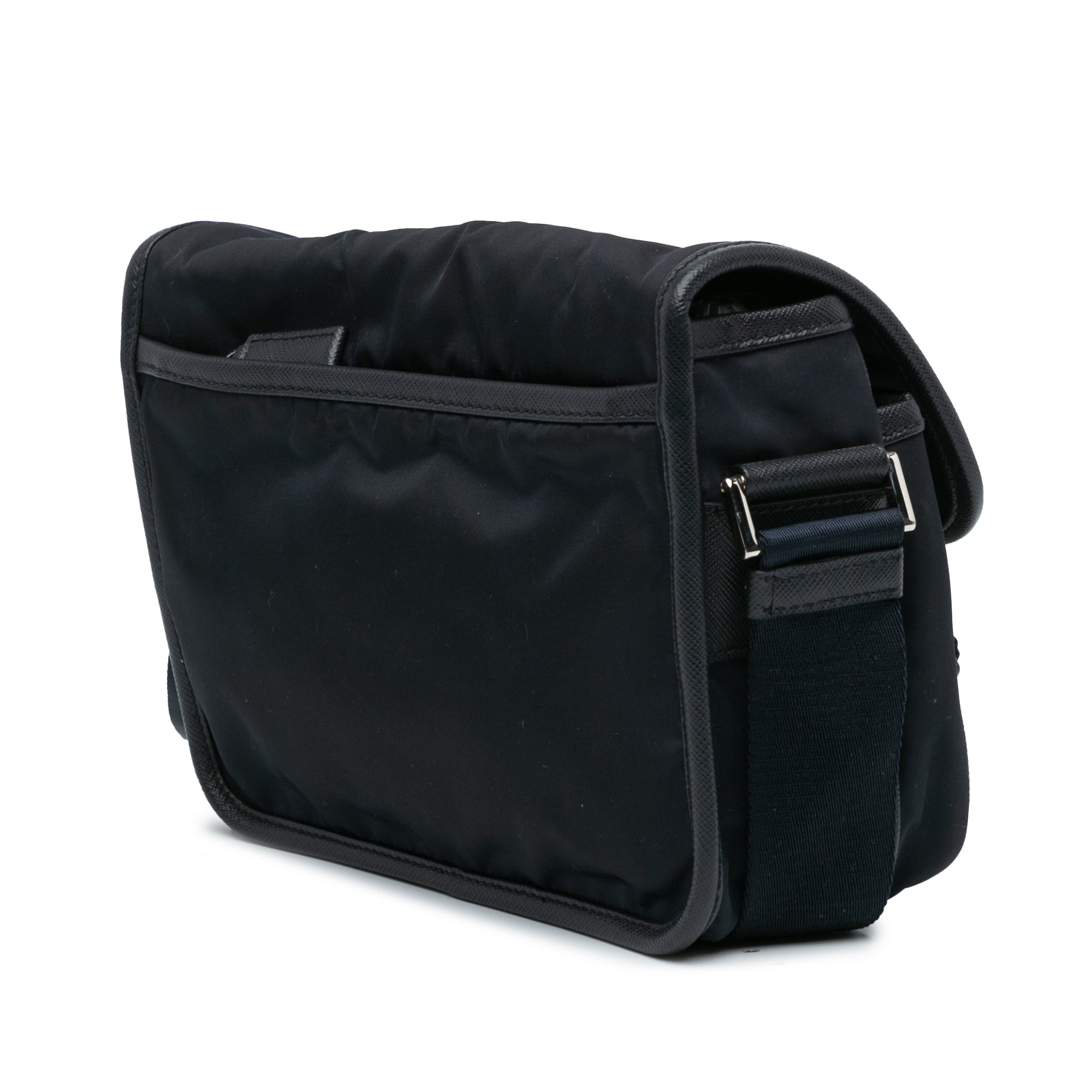 Saffiano Trimmed Double Buckle Messenger Bag