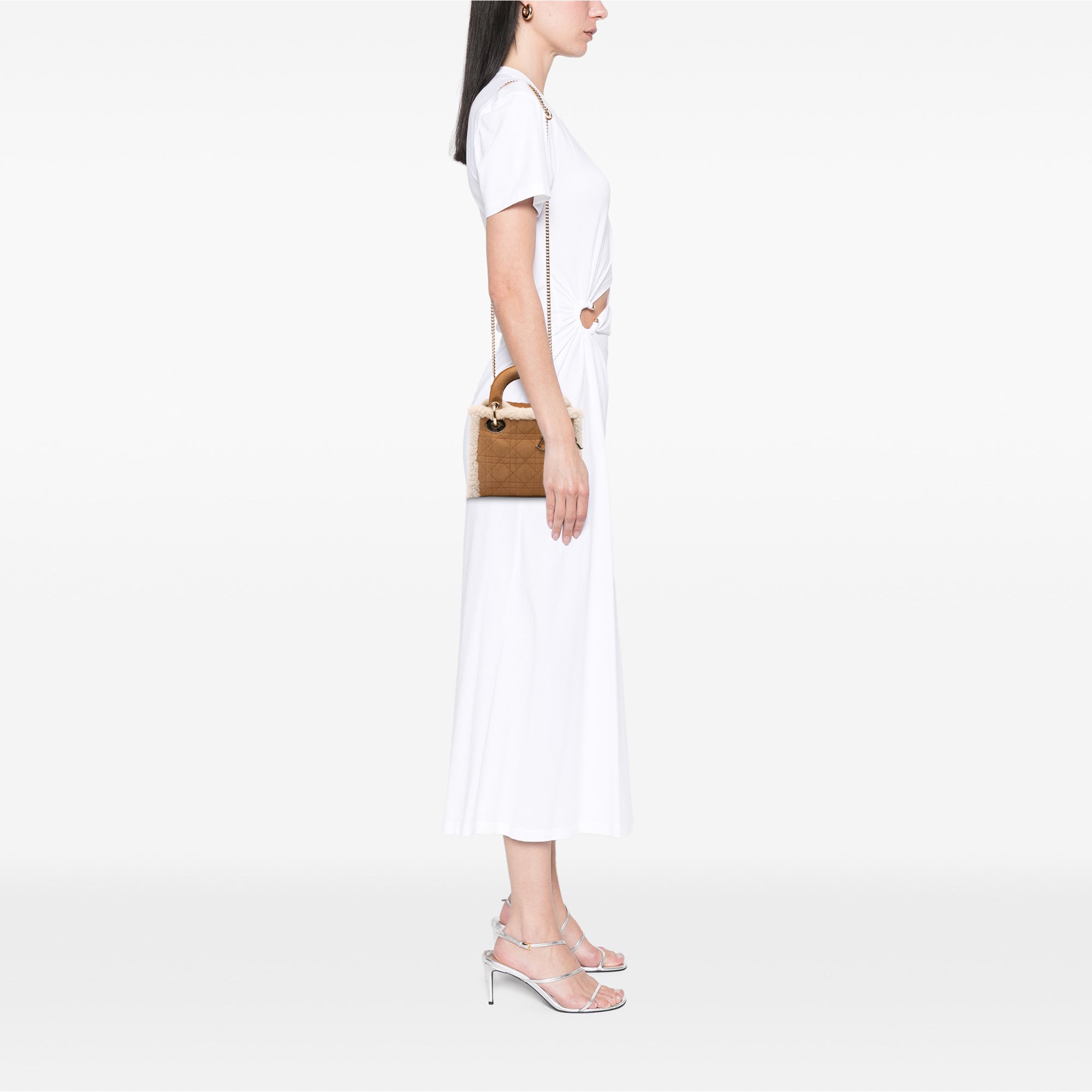 Mini Suede Cannage with Shearling Trim Lady Dior