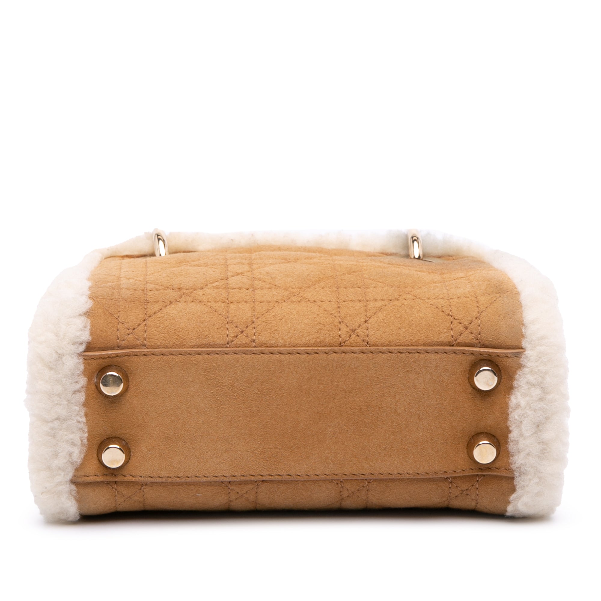 Mini Suede Cannage with Shearling Trim Lady Dior