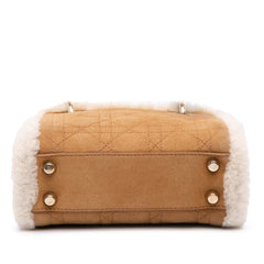 Mini Suede Cannage with Shearling Trim Lady Dior