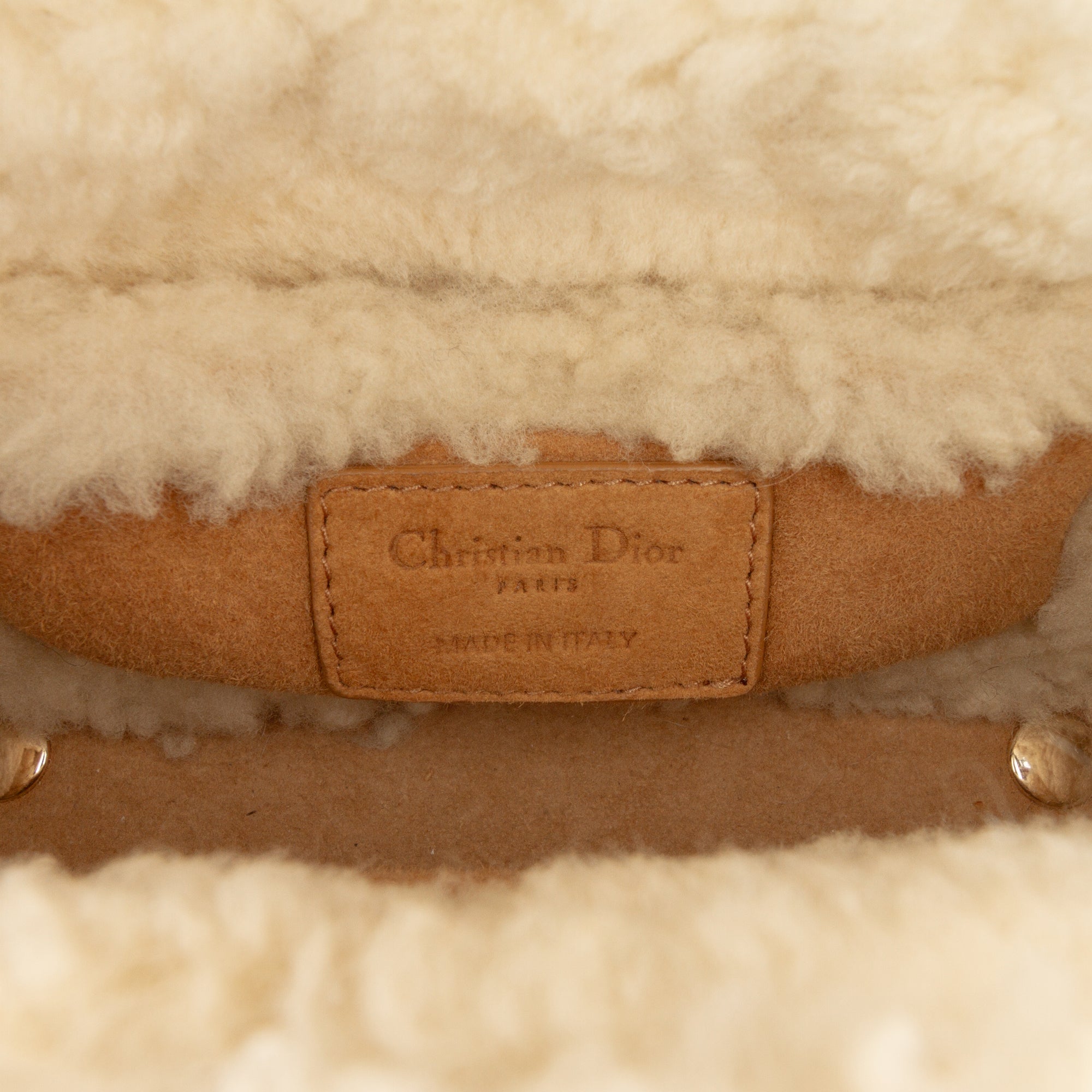 Mini Suede Cannage with Shearling Trim Lady Dior