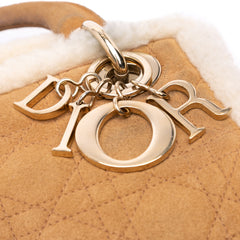 Mini Suede Cannage with Shearling Trim Lady Dior