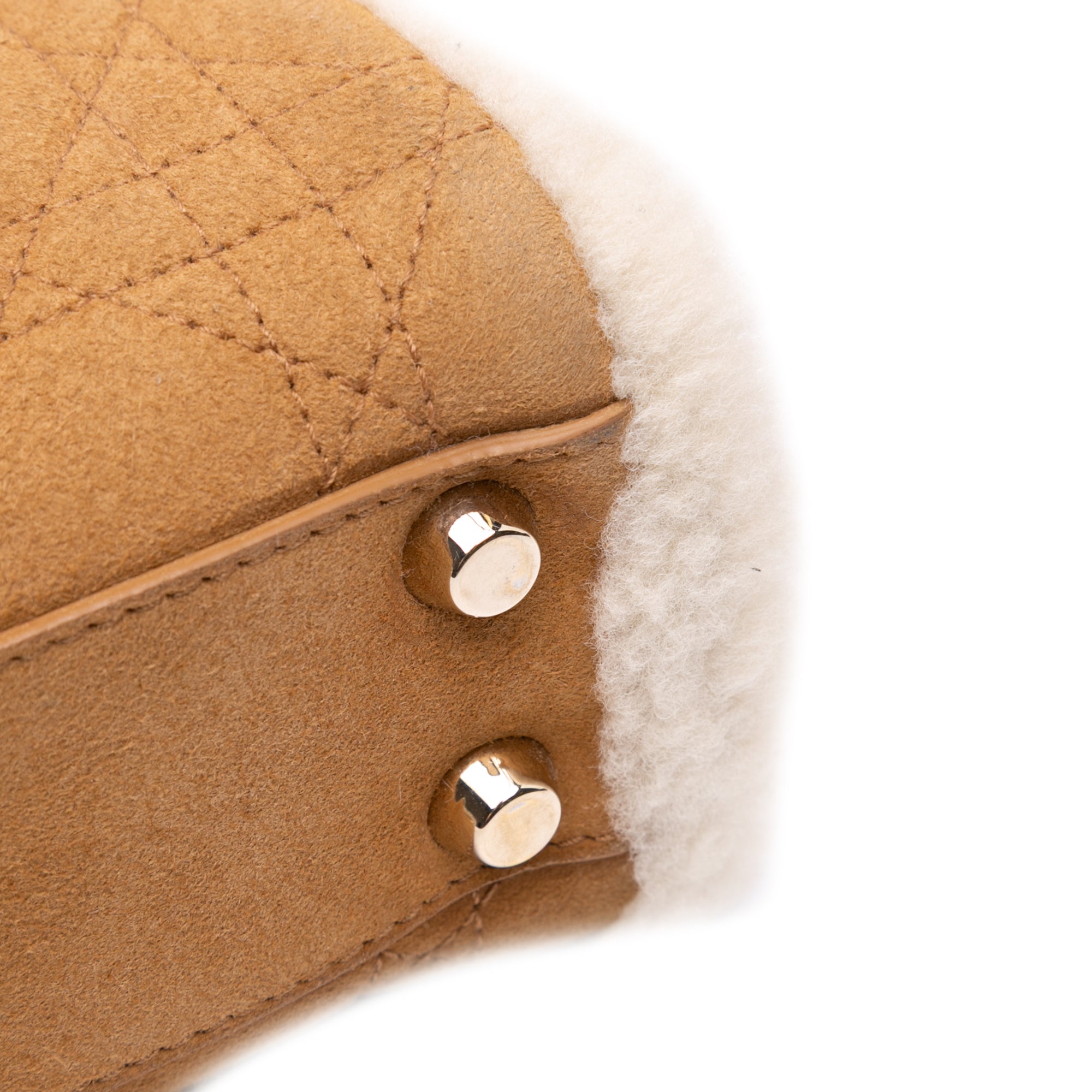 Mini Suede Cannage with Shearling Trim Lady Dior