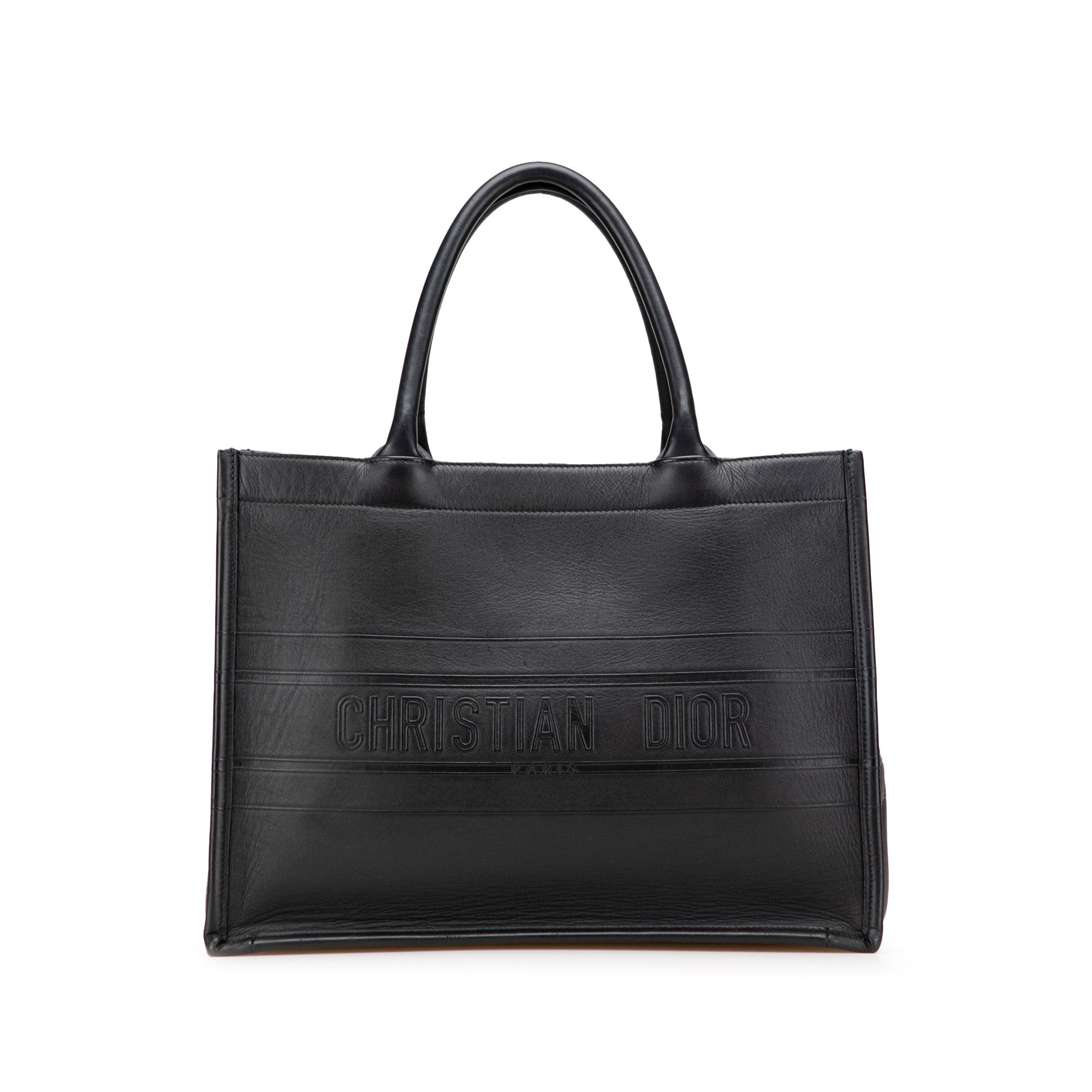 Medium Embossed Leather Book Tote