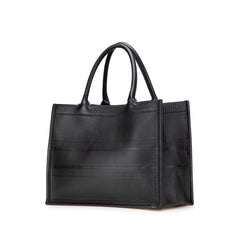 Medium Embossed Leather Book Tote