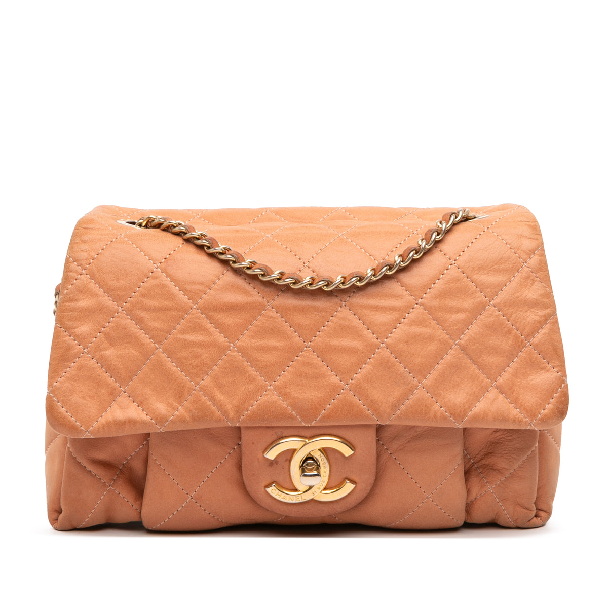 Small Aged Calfskin Chic Quilt Flap