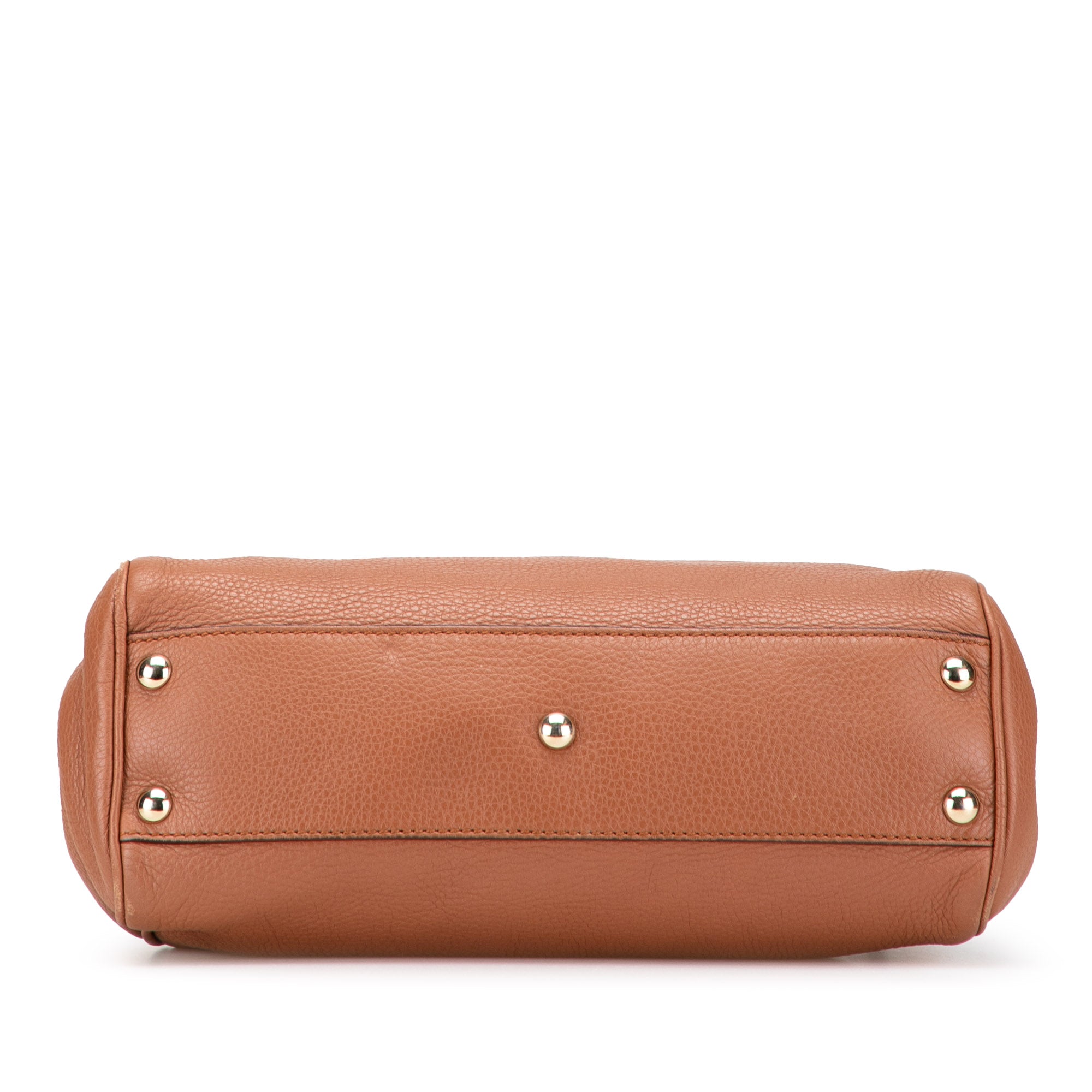 Small Calfskin Bamboo Shopper Satchel