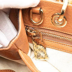 Small Calfskin Bamboo Shopper Satchel