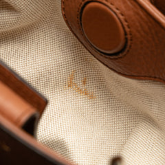 Small Calfskin Bamboo Shopper Satchel