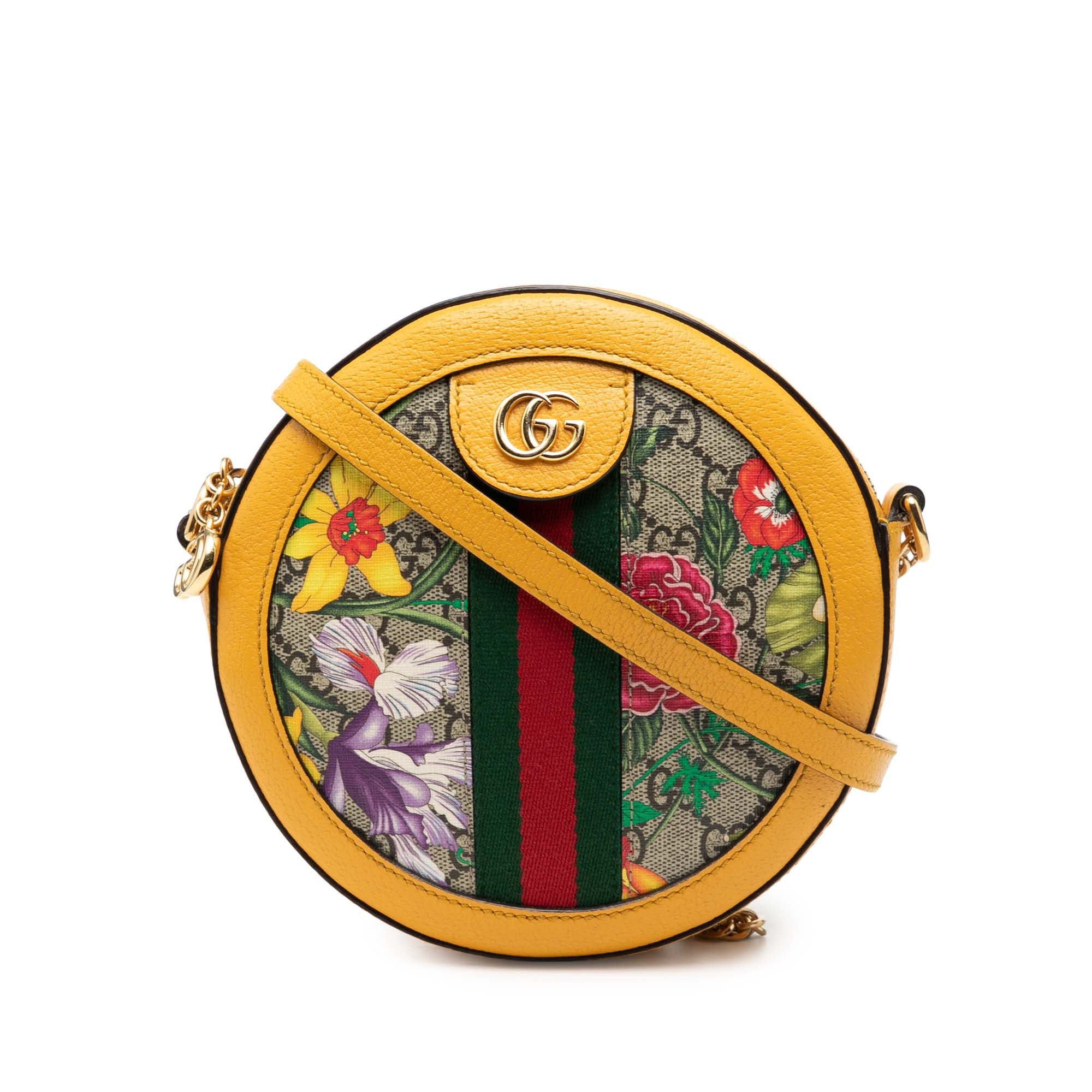 Mini GG Supreme Flora Ophidia Round Crossbody