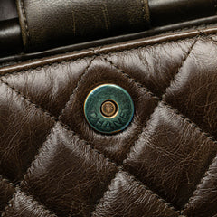 Small Quilted Calfskin Gold Bar Top Handle Bag