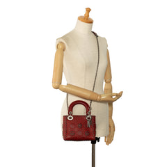 Mini Embossed Calfskin Cannage Studded Flower Lady Dior