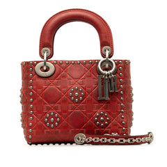 Mini Embossed Calfskin Cannage Studded Flower Lady Dior