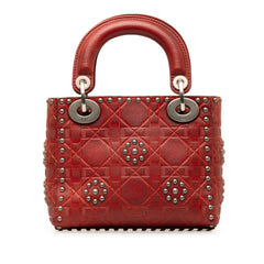 Mini Embossed Calfskin Cannage Studded Flower Lady Dior