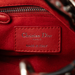 Mini Embossed Calfskin Cannage Studded Flower Lady Dior