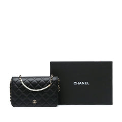 CC Lambskin Pearl Wallet On Chain