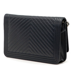 Chevron Lambskin Boy Wallet on Chain