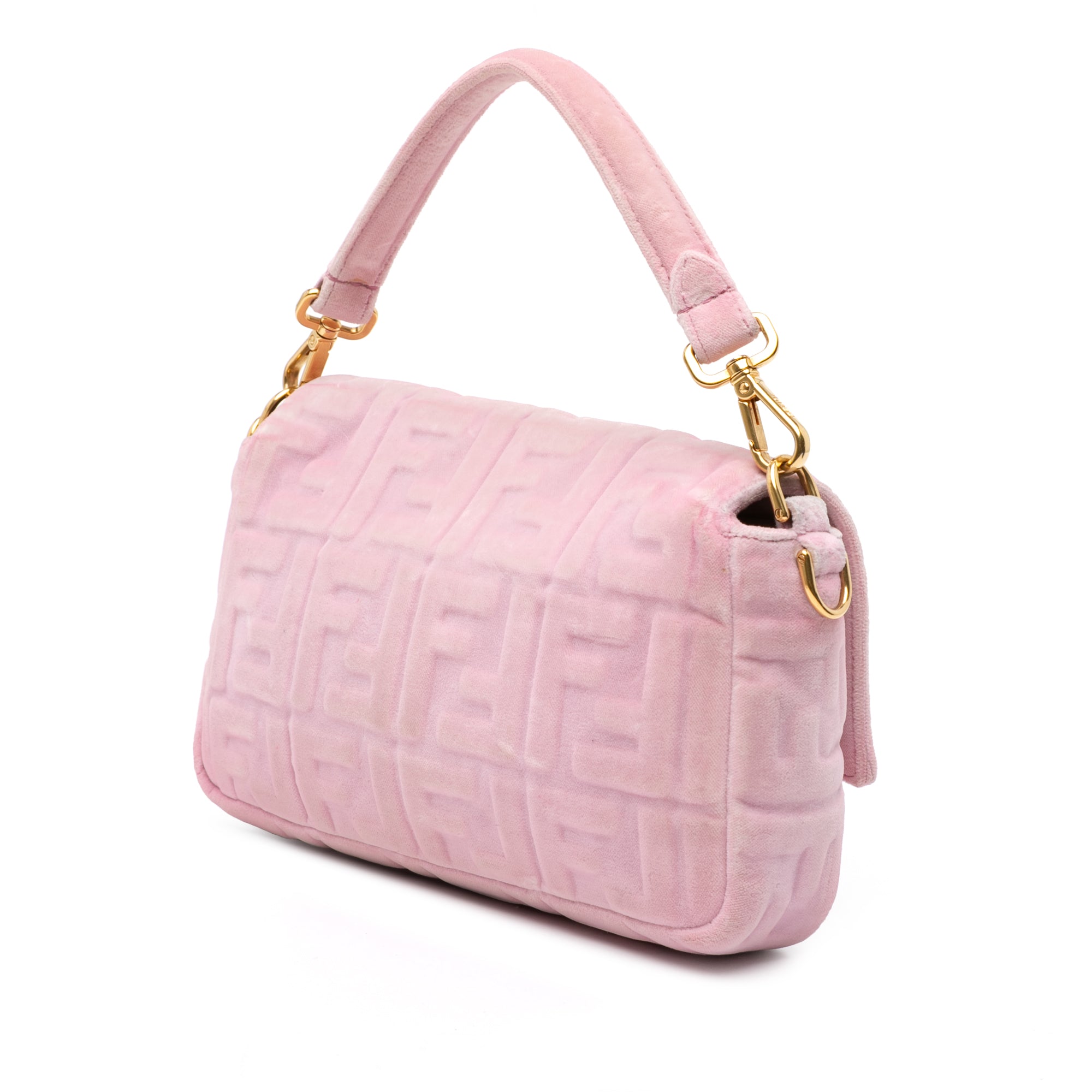Zucca Embossed Velvet Baguette Satchel