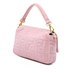 Zucca Embossed Velvet Baguette Satchel