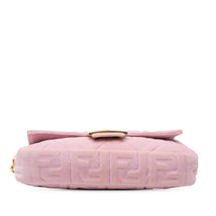 Zucca Embossed Velvet Baguette Satchel