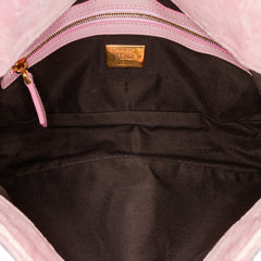 Zucca Embossed Velvet Baguette Satchel