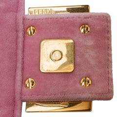 Zucca Embossed Velvet Baguette Satchel
