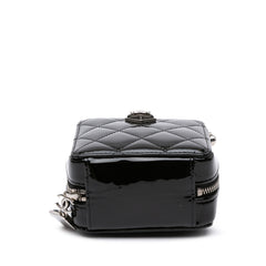 CC Quilted Patent Diamond Resin Clutch With Chain