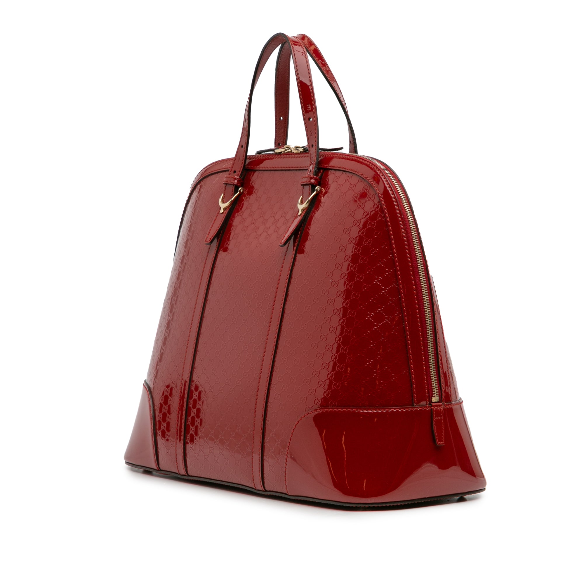 Large Microguccissima Patent Nice Dome Top Handle Bag