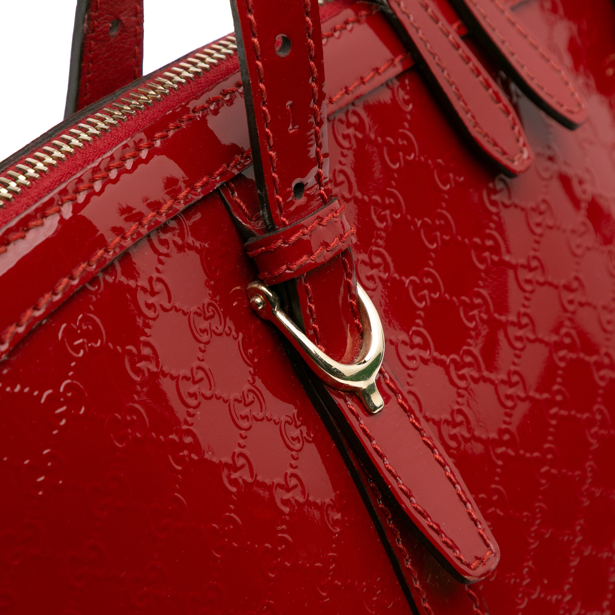 Large Microguccissima Patent Nice Dome Top Handle Bag