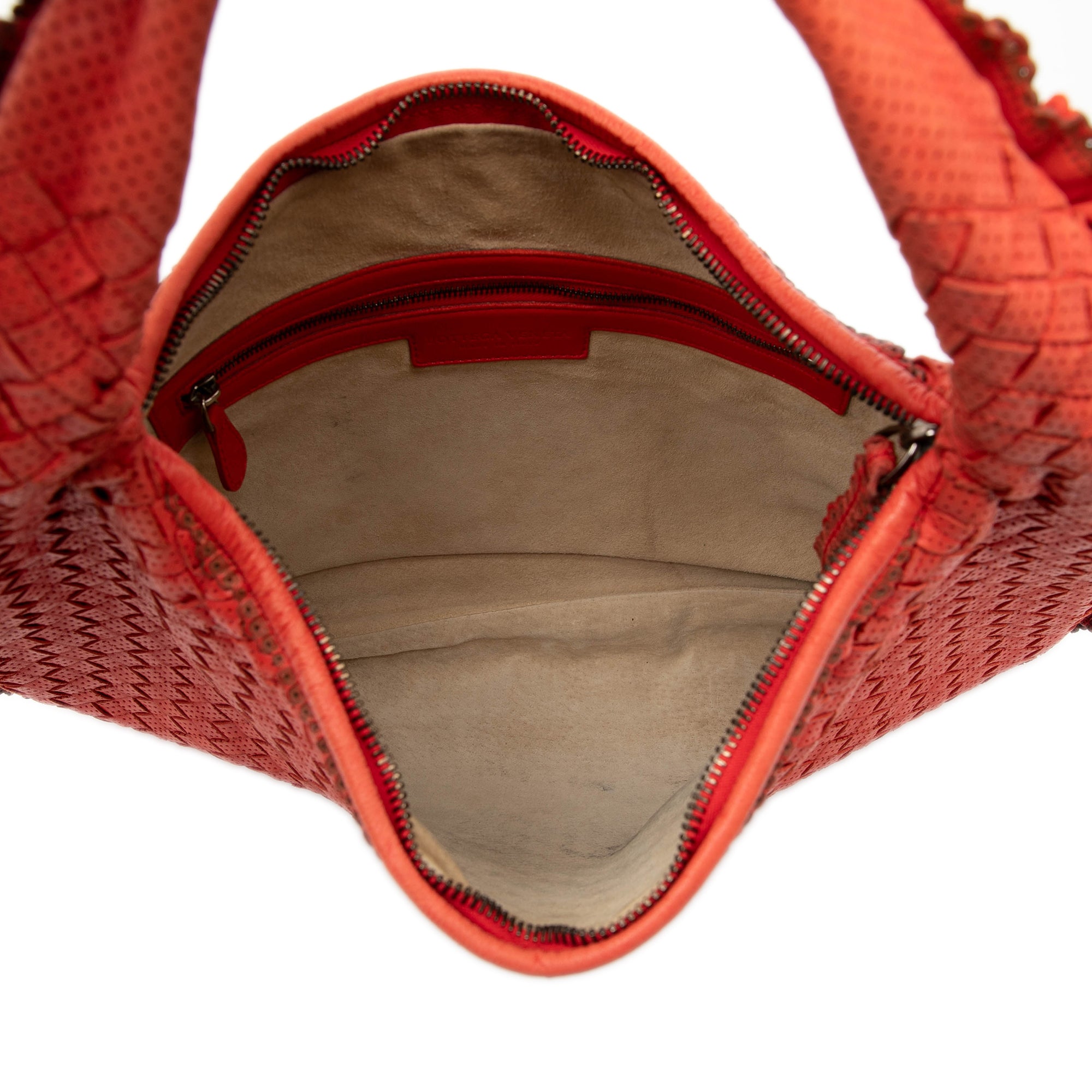 Small Perforated Nappa Intrecciato Veneta Hobo