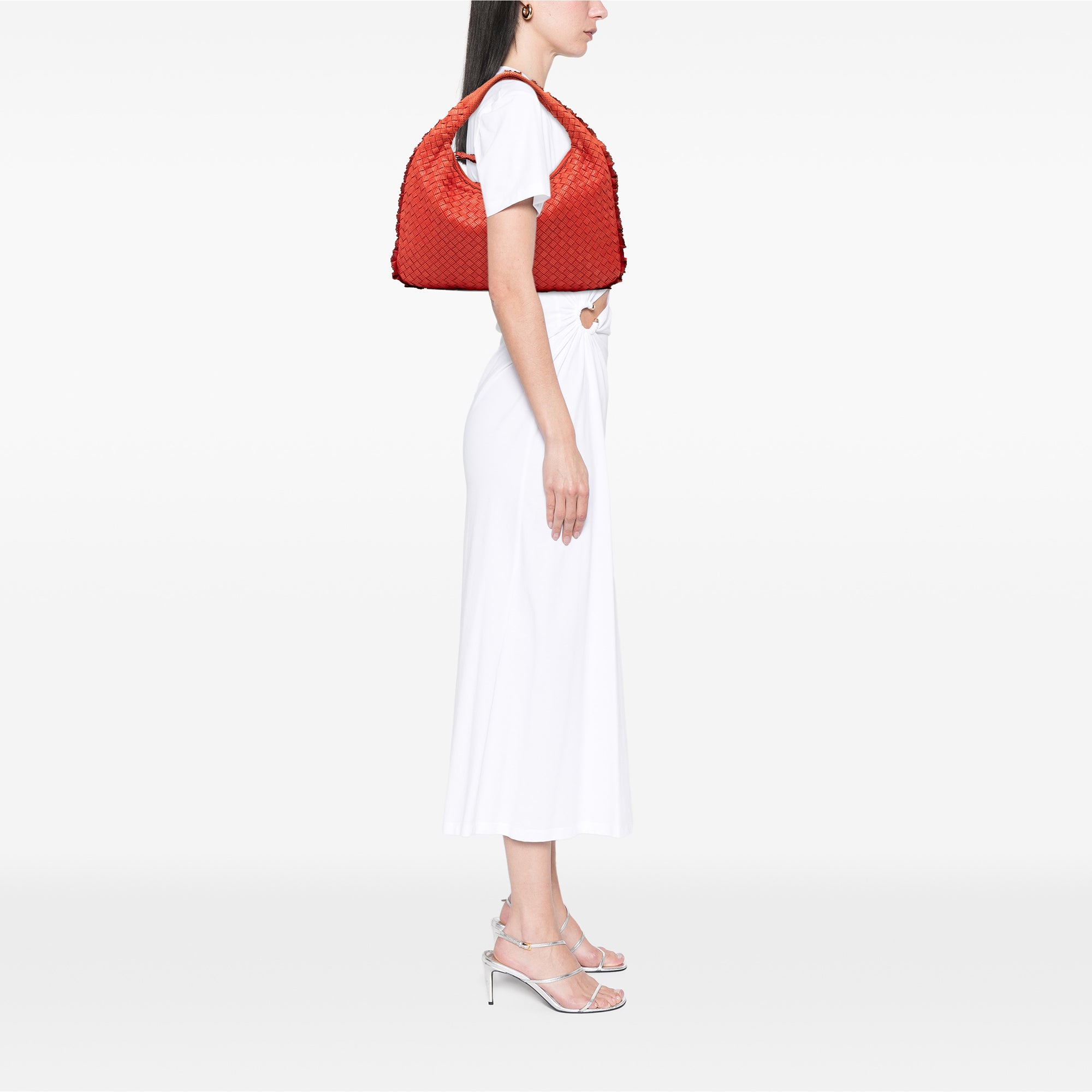 Small Perforated Nappa Intrecciato Veneta Hobo