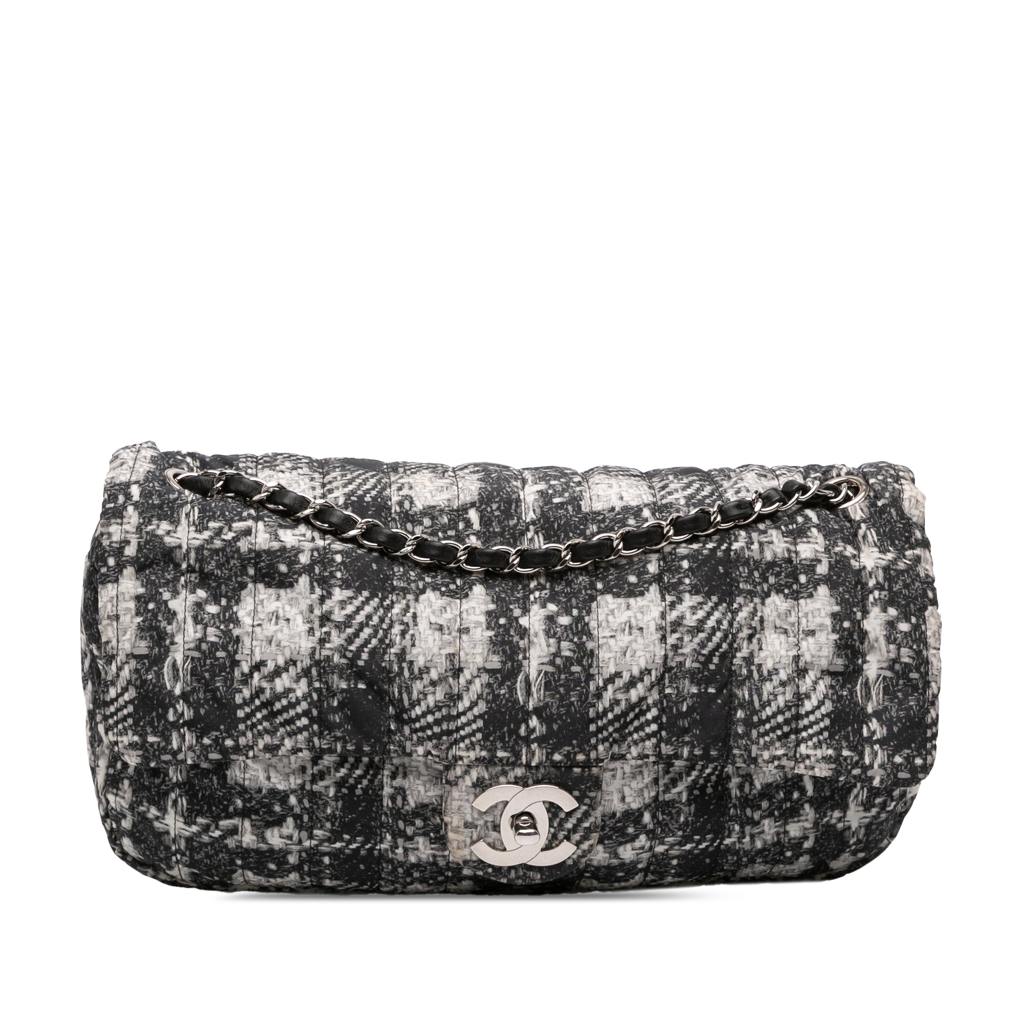 CC Tweed Print Nylon Single Flap