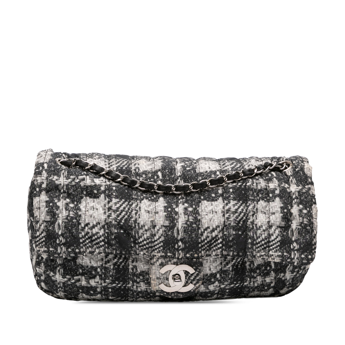 CC Tweed Print Nylon Single Flap