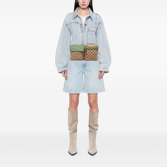 GG Canvas Web Double Pocket Belt Bag