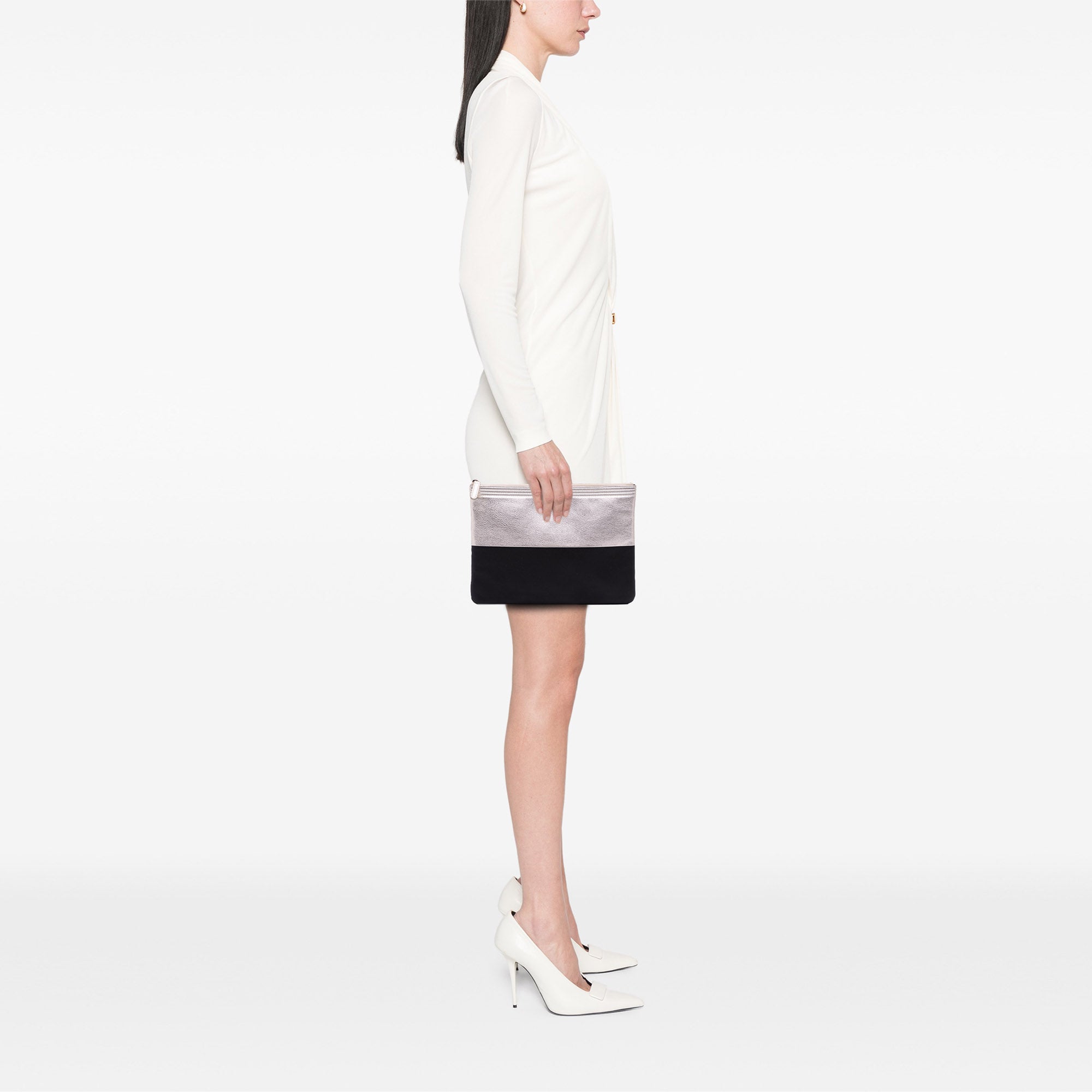 Medium Bicolor Goatskin Boy O Case Clutch
