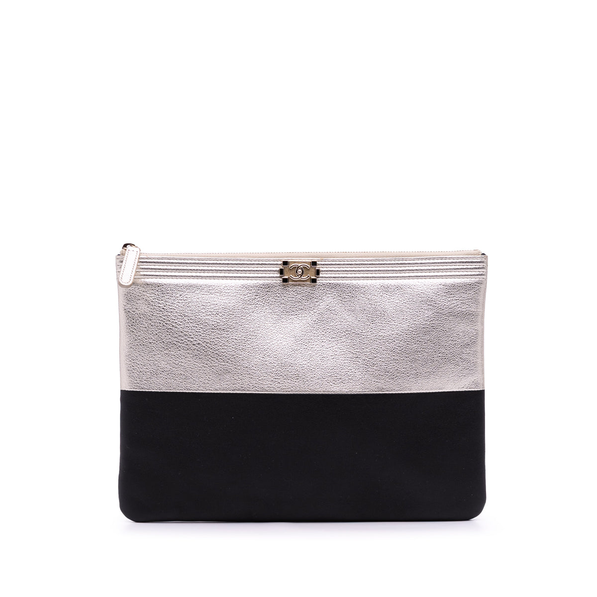 Medium Bicolor Goatskin Boy O Case Clutch