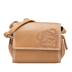 Anagram Leather Flap Crossbody