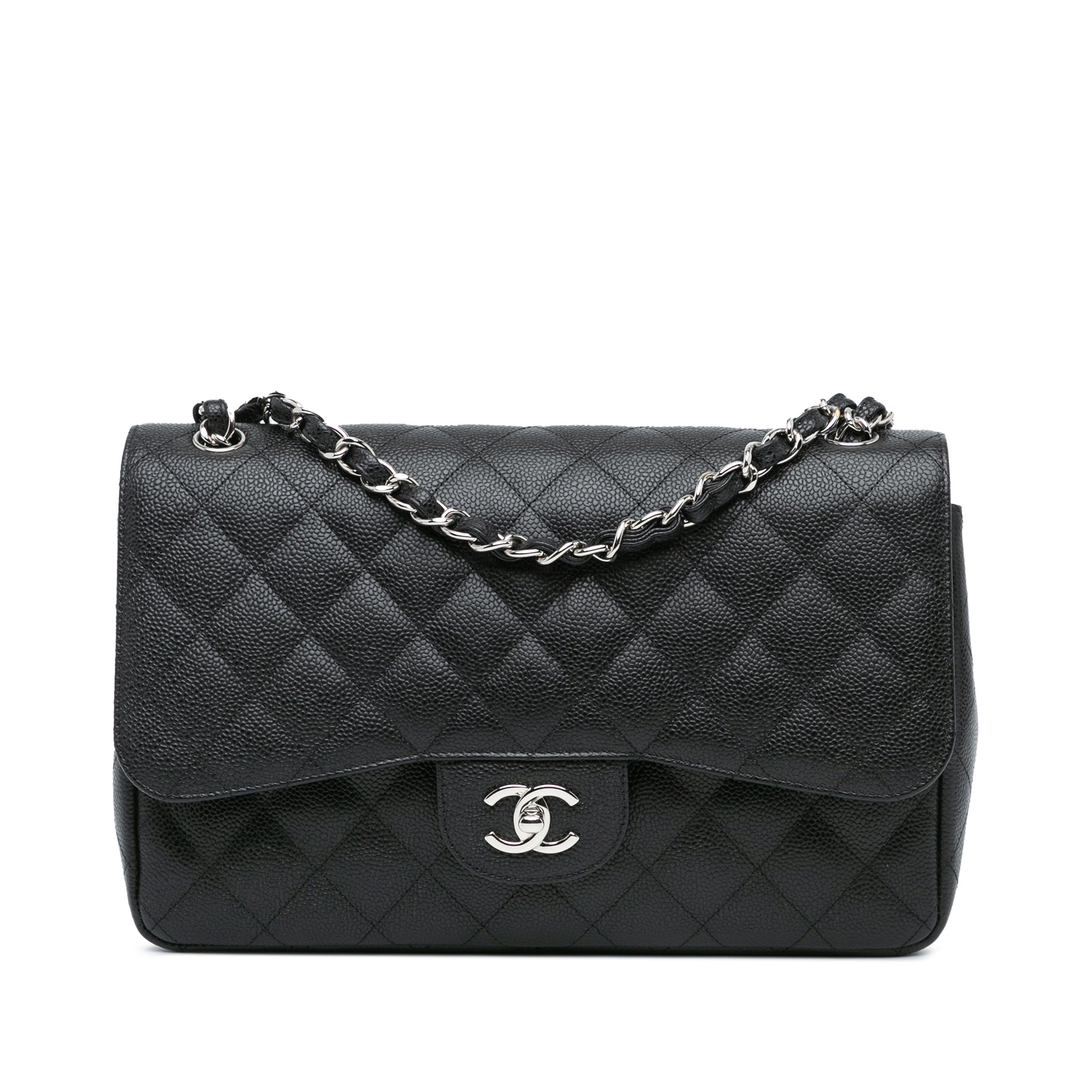 Jumbo Classic Caviar Double Flap