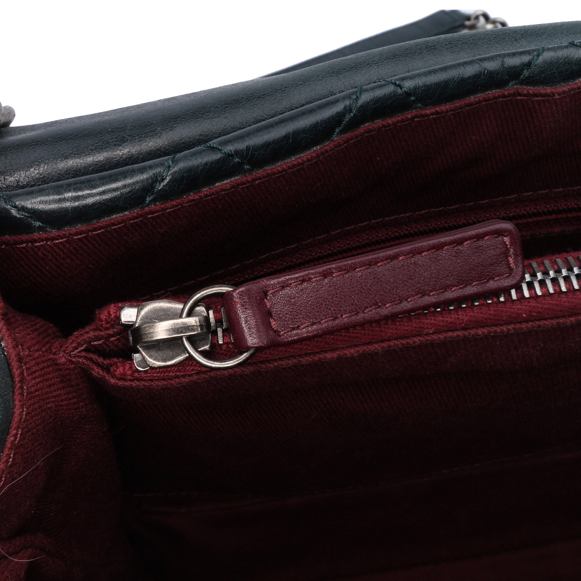 Quilted Aged Calfskin Logo Accordion Flap