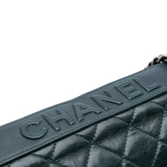 Quilted Aged Calfskin Logo Accordion Flap