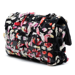 Medium Classic Lambskin and Silk Ribbon Single Flap