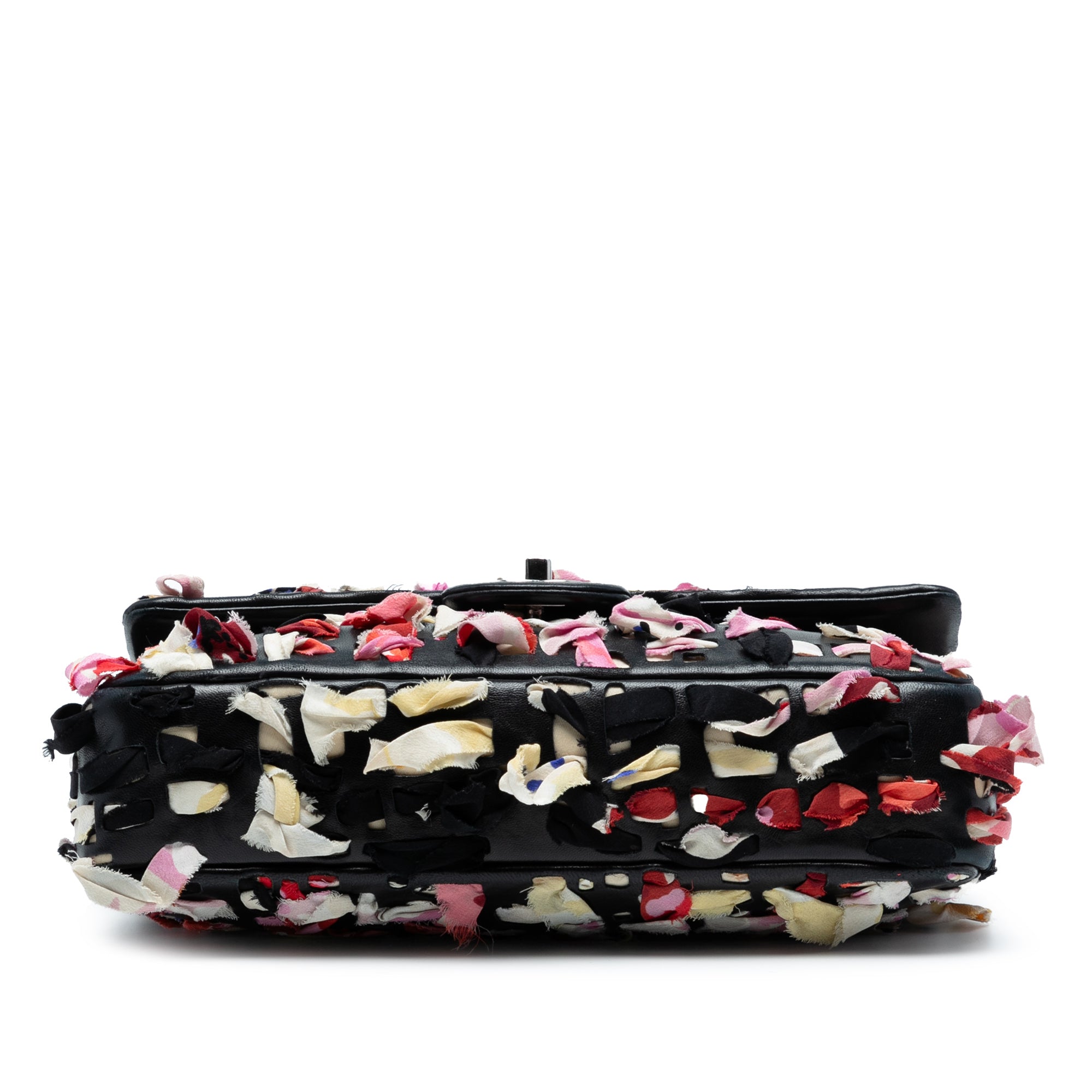 Medium Classic Lambskin and Silk Ribbon Single Flap