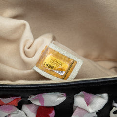 Medium Classic Lambskin and Silk Ribbon Single Flap