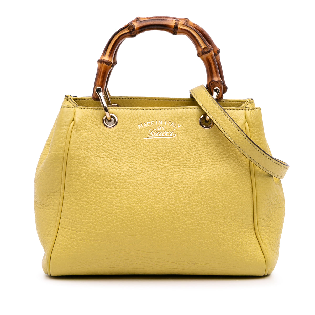 Mini Calfskin Bamboo Shopper Satchel
