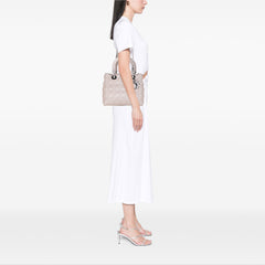 Medium Lambskin Cannage Ruffle Trim Lady Dior
