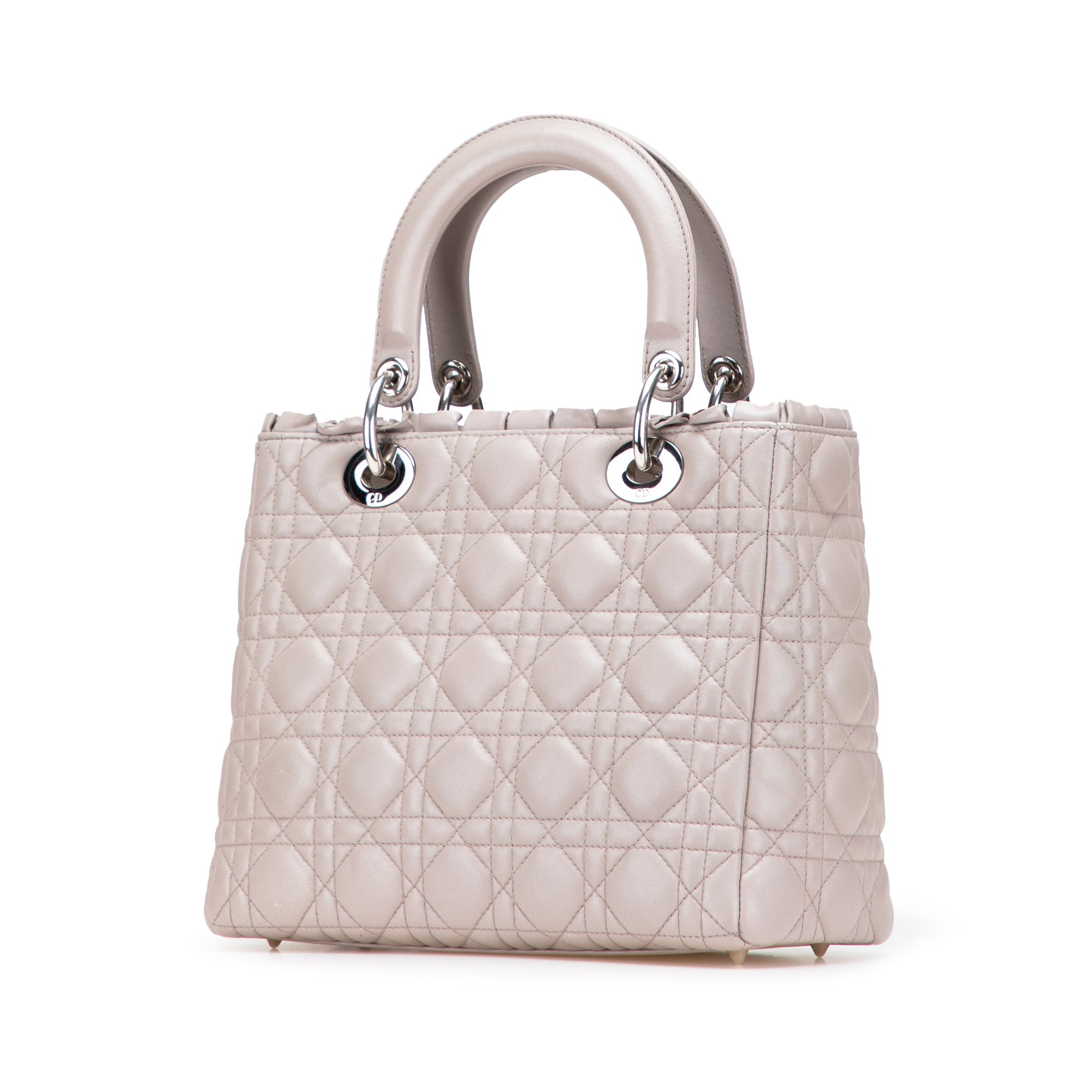Medium Lambskin Cannage Ruffle Trim Lady Dior