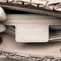 Medium Lambskin Cannage Ruffle Trim Lady Dior