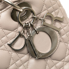 Medium Lambskin Cannage Ruffle Trim Lady Dior