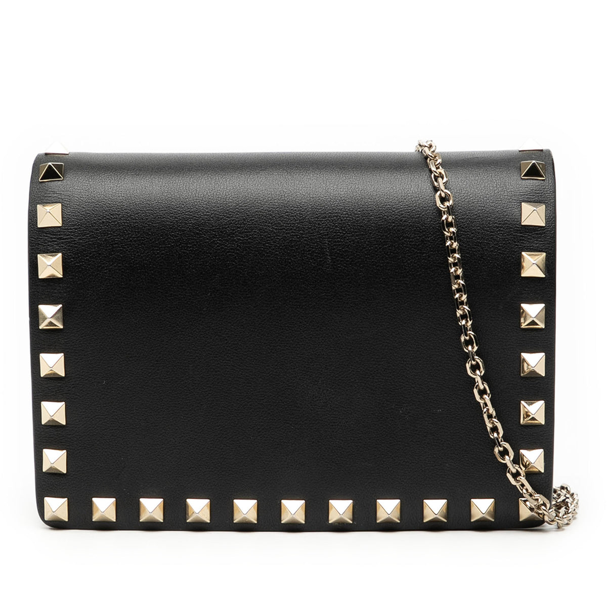 Leather Rockstud Chain Pouch