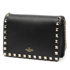 Leather Rockstud Chain Pouch